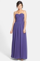 Thumbnail for your product : JS Boutique Strapless Ruched Chiffon Gown