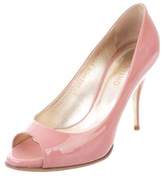 Thumbnail for your product : Valentino Peep-Toe Patent Leather Pumps