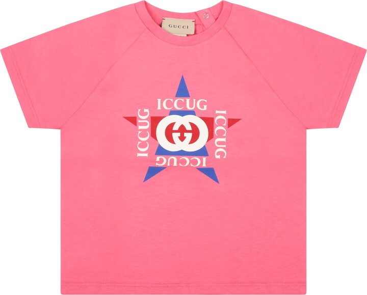 Gucci Pink T-shirt For Baby Girl With Logos - ShopStyle