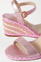 Thumbnail for your product : Sophia Webster Lucita Metallic Leather Espadrille Wedge Sandals - Pink