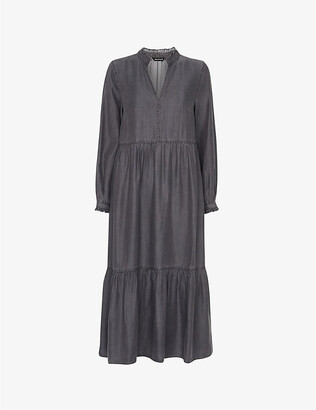 Whistles Ruffle-trimmed loose-fit woven midi dress