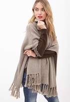 Thumbnail for your product : LOVE21 LOVE 21 Contemporary Cowl Neck Tassel Poncho
