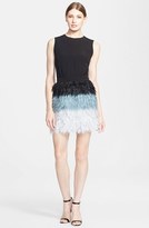 Thumbnail for your product : Victoria Beckham Victoria, Organza Feather Skirt Crepe Dress