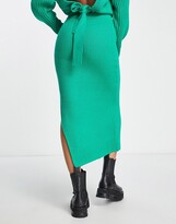 Thumbnail for your product : ASOS DESIGN knitted midi skirt in green - part of a set