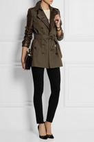 Thumbnail for your product : Burberry Leather-sleeved gabardine trench coat