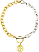 Thumbnail for your product : Ben-Amun Two-Tone Link Necklace with Logo, 16"L