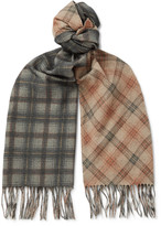 Thumbnail for your product : Dries Van Noten Fringed Checked Wool And Cashmere-Blend Scarf