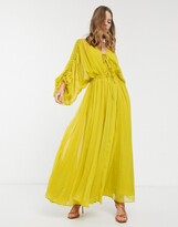 drawstring waist maxi dress