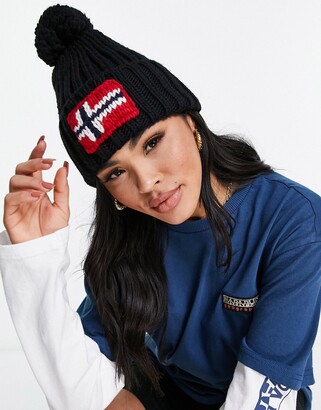napapijri semiury bobble hat black