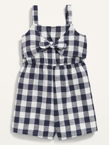 Thumbnail for your product : Old Navy Sleeveless Tie-Front Gingham Romper for Toddler Girls