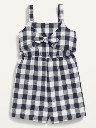 Old Navy Sleeveless Tie-Front Gingham Romper for Toddler Girls