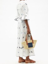 Thumbnail for your product : Lug Von Siga Diana Floral-embroidered Linen Midi Dress - White