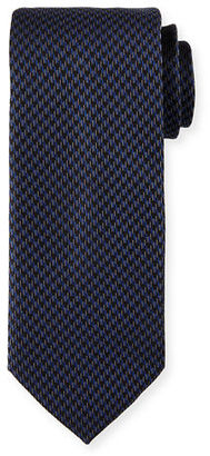 Brioni Woven Mini-Houndstooth Silk Tie
