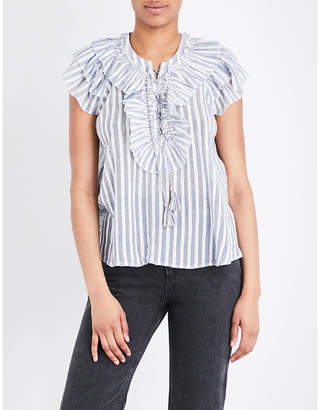Ulla Johnson Eugenie striped cotton-gauze blouse