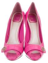 Thumbnail for your product : Christian Dior Peep-Toe Patent Leather Pumps