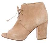 Thumbnail for your product : Delman Suede Peep-Toe Ankle Boots