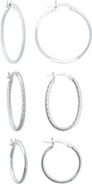Thumbnail for your product : Fine Jewelry Sterling Silver 3-pr. Hoop Earring Set