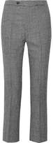 Thumbnail for your product : R 13 Cropped Houndstooth Wool Flared Pants - Gray
