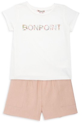 Bonpoint Little Girl's & Girl's Floral Logo T-Shirt