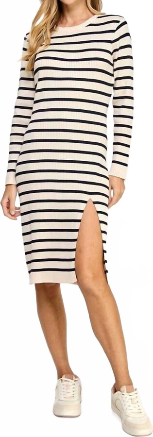 ELLISON Sweater Ribbed Dress In White