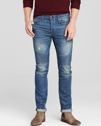 True Religion Jeans - Distressed Rocco Moto Slim Fit in Rough Trail