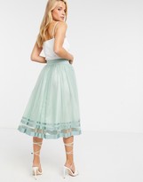 Thumbnail for your product : Little Mistress tulle midi skirt in teal