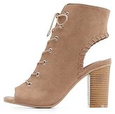 Thumbnail for your product : Charlotte Russe Lace-Up Block Heel Sandals