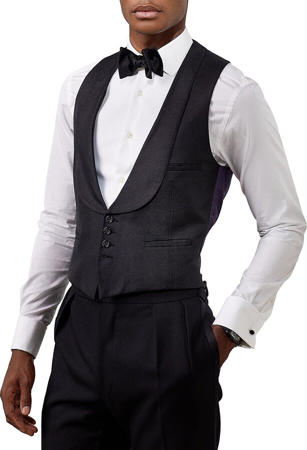 Black Hi-Cut Vest V522FA Formal Vest Backless 