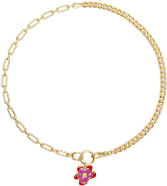 Safsafu SSENSE Exclusive Gold Blossom Heart Necklace
