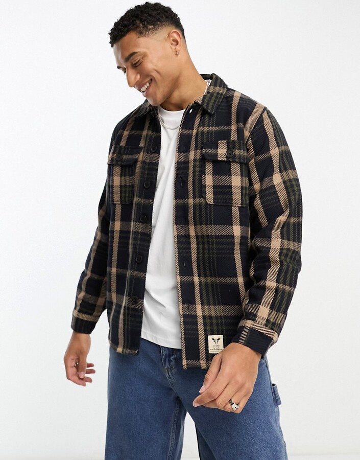 Fat Moose quilted check overshirt ShopStyle Long Sleeve Shirts