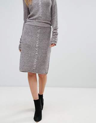Bellfield Sanna Rib and Cable Mix Bodycon Skirt