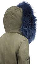 Thumbnail for your product : Mr & Mrs Italy Women's Fur-Trimmed Cotton Canvas Mini-Parka - Slate Green, Salt blue