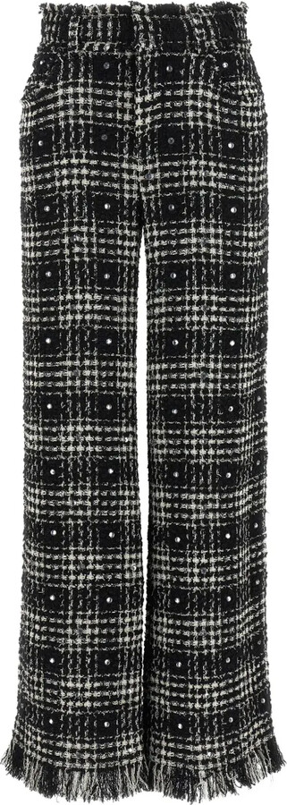Giuseppe di Morabito crystal-embellished Prince of Wales pants