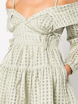 Thumbnail for your product : Jonathan Simkhai Bahari windowpane off-shoulder mini dress