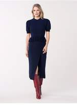 Thumbnail for your product : Diane von Furstenberg Ressa Ribbed Merino Faux-Wrap Skirt