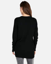 Thumbnail for your product : Express Petite Banded Bottom Wrap Front Tunic Sweater