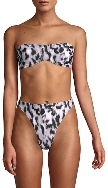 leopard print strapless bikini