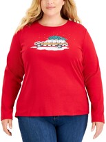 Thumbnail for your product : Karen Scott Plus Size Reindeer Holiday Top, Created for Macy's