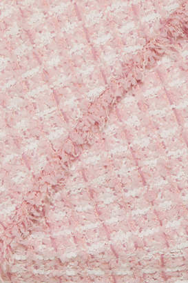 Balmain Wrap-effect Button-embellished Tweed Mini Dress - Pink