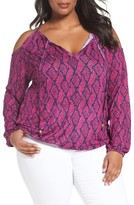 Thumbnail for your product : MICHAEL Michael Kors Plus Size Women's Mamba Cold Shoulder Peasant Top