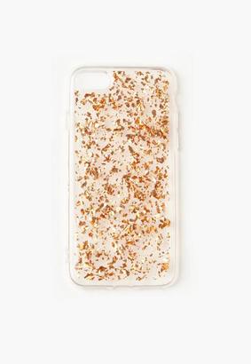 Missguided Rose Gold Glitter Flake iPhone 7 Case