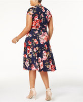 Thumbnail for your product : Love Squared Trendy Plus Size Mock-Neck Retro Dress