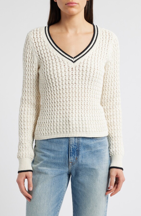 Rag & Bone Daria Textured Cotton Blend Sweater