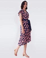 Thumbnail for your product : Diane von Furstenberg Ruth Crepe Midi Wrap Dress in Leaf Shadow