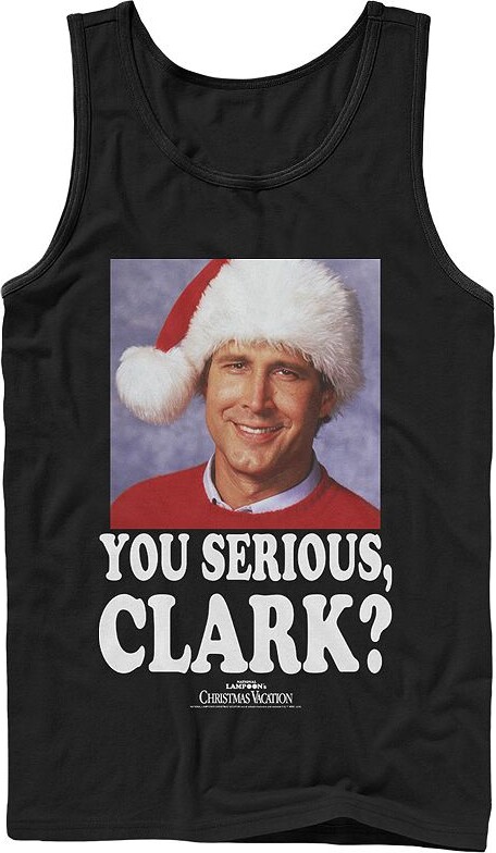 Licensed Character Men's National Lampoon Christmas Vacation Serious Clark Poster Graphic Tank Top