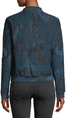 Neiman Marcus Majestic Paris for Quilted Camo-Print Zip-Front Bomber Jacket