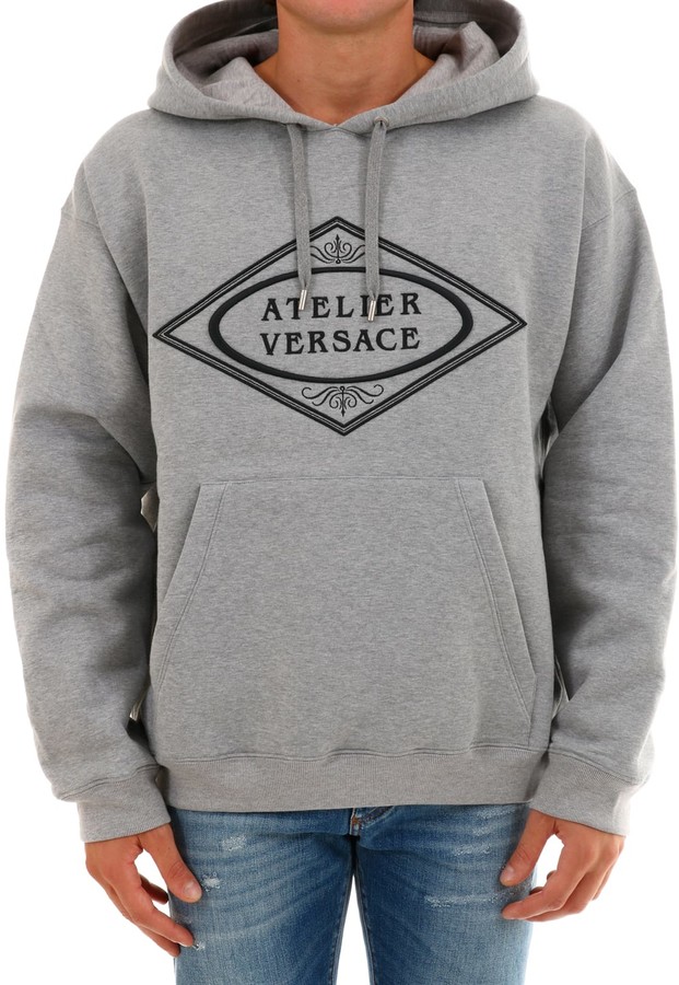 versace hoodie grey
