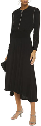 Maje Zip-detailed Studded Crepe Midi Dress