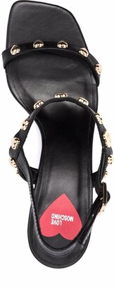 Love Moschino Heart-Studded Block-Heel Sandals