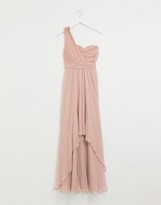 Thumbnail for your product : ASOS DESIGN Bridesmaid soft layer maxi dress with one shoulder pleated bodice